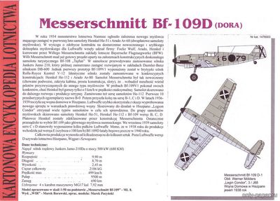 Сборная бумажная модель / scale paper model, papercraft Messerchmitt BF-109D (KEL 048) 
