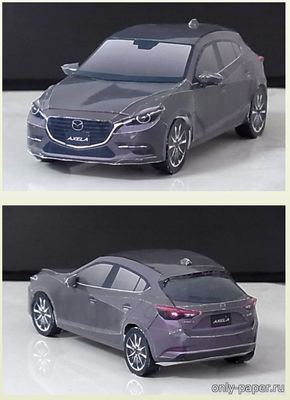 Сборная бумажная модель / scale paper model, papercraft Mazda Axela Sport 