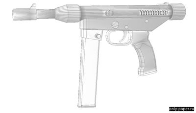 Модель пистолета-пулемета Борз из бумаги/картона