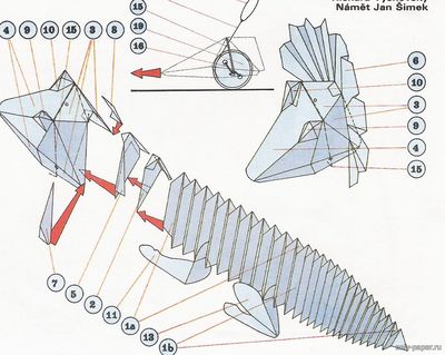 Сборная бумажная модель / scale paper model, papercraft Ящерица (ABC 17/1991) 