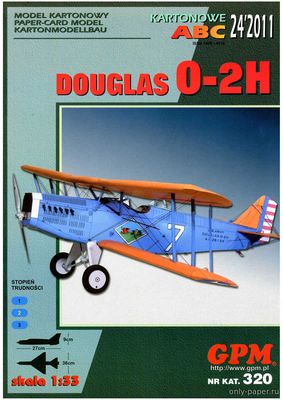 Модель самолета Douglas O-2H из бумаги/картона