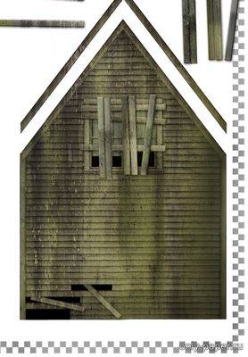 Модель дома с привидениями из бумаги/картона