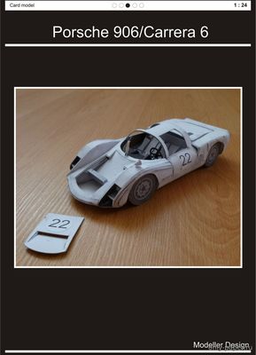 Сборная бумажная модель / scale paper model, papercraft Porsche 906 (Modeller) 