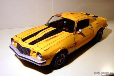 Сборная бумажная модель / scale paper model, papercraft Chevrolet Camaro 1976 