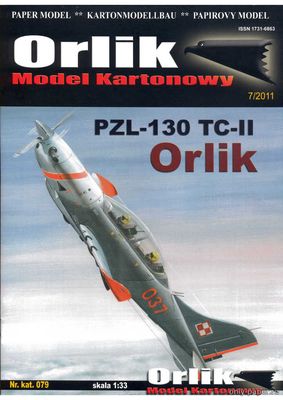 Сборная бумажная модель / scale paper model, papercraft PZL-130 TC-II Orlik (Orlik 079) 