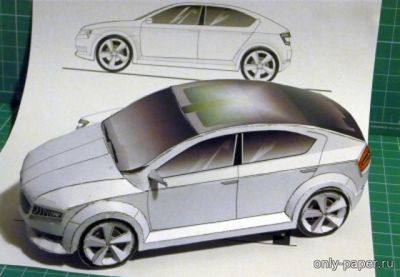 Сборная бумажная модель / scale paper model, papercraft Skoda Vision-D (Fifik) 