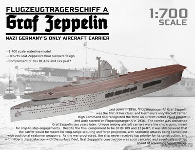 Сборная бумажная модель / scale paper model, papercraft Graf Zeppelin-class Aircraft Carrier Flugzeugträger A [RocketmanTan] 