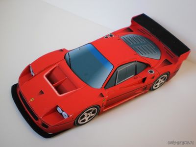 Сборная бумажная модель / scale paper model, papercraft Ferrari F40 GTE (kirzik) 