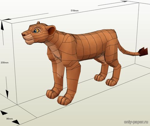 Сборная бумажная модель / scale paper model, papercraft Нала / Nala (Король-Лев / The Lion King) 