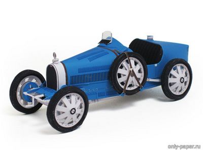 Модель автомобиля Bugatti T35B из бумаги/картона
