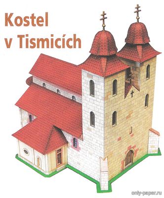 Сборная бумажная модель / scale paper model, papercraft Костёл в деревне Tismice, Чехия (ABC 14/2007) 