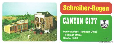 Сборная бумажная модель / scale paper model, papercraft Canyon City - Pony Express, Telegraph & Hotel (Schreiber-Bogen 71836) 