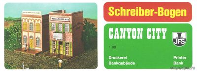 Сборная бумажная модель / scale paper model, papercraft Canyon City - Printer & Bank (Schreiber-Bogen 71841) 
