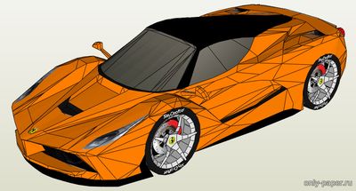 Модель автомобиля Ferrari LaFerrari из бумаги/картона