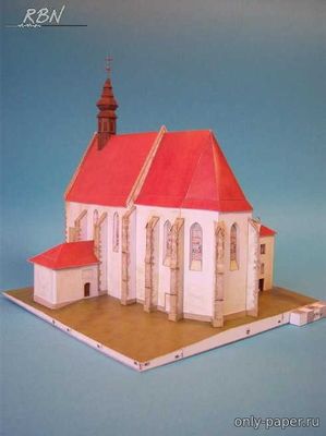 Сборная бумажная модель / scale paper model, papercraft Kostel Boziho tela, Slavonice 