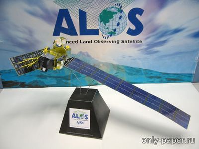 Сборная бумажная модель / scale paper model, papercraft Спутник для зондирования Земли JAXA Advanced Land Observing Satellite ALOS 