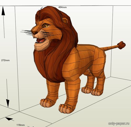 Сборная бумажная модель / scale paper model, papercraft Муфаса / Mufasa (Король Лев / The Lion King) 