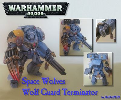 Сборная бумажная модель / scale paper model, papercraft Wolf Guard Terminator - Space Wolves Chapter (Warhammer 40k) 
