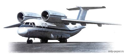 Модель самолета Ан-72 из бумаги/картона