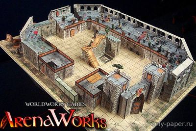 Модель игрового поля ArenaWorks из бумаги/картона