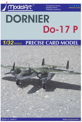 Сборная бумажная модель / scale paper model, papercraft Dornier Do-17P (ModelArt) 