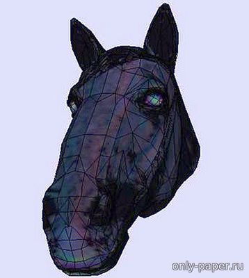 Модель головы лошади из бумаги/картона