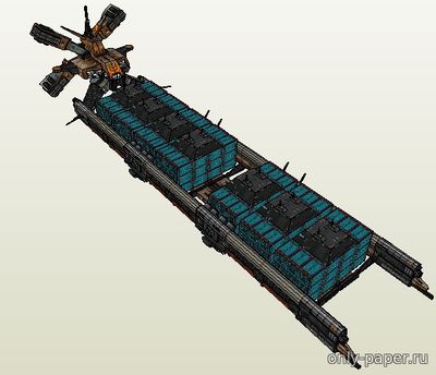 Модель космического контейнеровоза «Чарма» из бумаги/картона