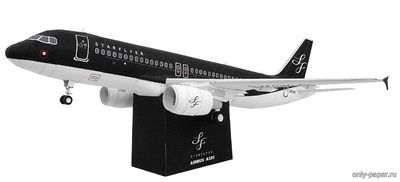 Сборная бумажная модель / scale paper model, papercraft Airbus A320 Starflyer 