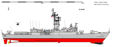 Модель фрегатов класса Knox из бумаги/картона