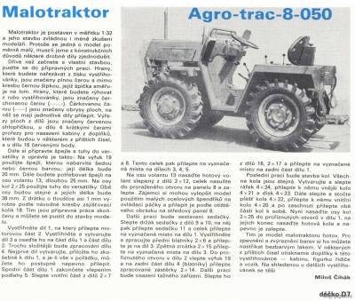 Модель мини-трактора Agro-trac-8-050 & vlek из бумаги/картона