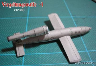 Сборная бумажная модель / scale paper model, papercraft Самолет-снаряд V-1 [Mikromodele ] 