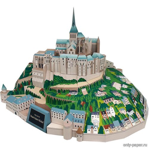 Сборная бумажная модель / scale paper model, papercraft Мон-Сен-Мишель / Mont-Saint-Michel, France (Canon) 