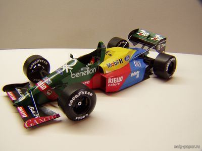 Сборная бумажная модель / scale paper model, papercraft Benetton B188 - Alessandro Nannini / Johnny Herbert GP San Marino (1989) [GP Team] 