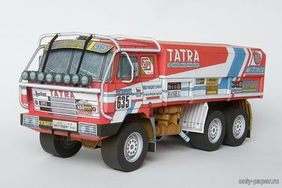 Модель грузовика Tatra 815 VE Dakar 1986 из бумаги/картона