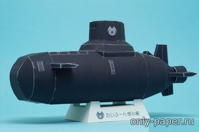 Модель атомной подводной лодки проекта 941 «Акула» из бумаги/картона