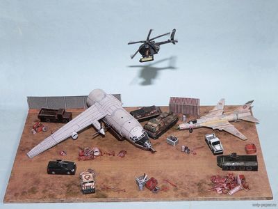 Сборная бумажная модель / scale paper model, papercraft Afghan Disposal Yard 437 (Call of Duty Modern Warfare 2) (PR Models) 