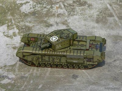 Модель пехотного танка Churchill AVRE из бумаги/картона