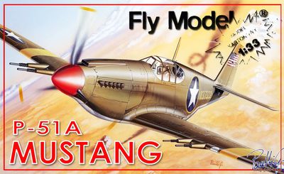 Сборная бумажная модель / scale paper model, papercraft Mustang P-51A [Перекрас Fly Model 035] 