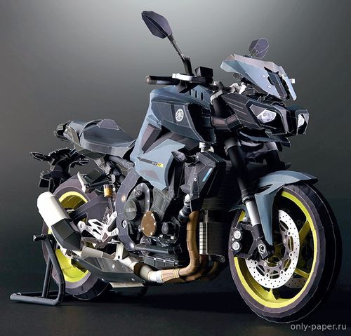 Модель мотоцикла Yamaha MT-10 из бумаги/картона