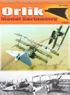 Сборная бумажная модель / scale paper model, papercraft Fokker Dr.I Лейтенант Фридрих Кемпф ( Перекрас Orlik 044) 
