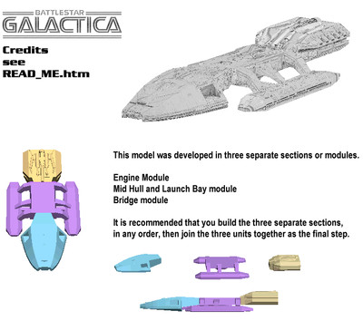 Сборная бумажная модель / scale paper model, papercraft Battlestar Galactica 