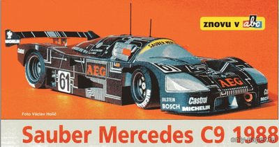 Сборная бумажная модель / scale paper model, papercraft Sauber Mercedes C9 1988 (ABC 1993-10) 
