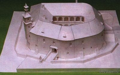 Модель замка Розтоки в пригороде Праги из бумаги/картона