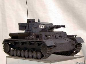 Модель танка Panzer Kampfwagen IV Ausf. D из бумаги/картона