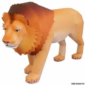 Бумажная модель льва
