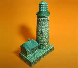 Сборная бумажная модель / scale paper model, papercraft Старый каменный маяк / Old Stone Lighthouse 