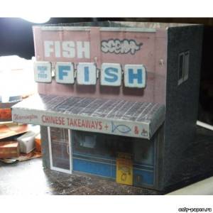 Сборная бумажная модель / scale paper model, papercraft Fish N Chips Store 