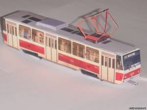 Сборная бумажная модель / scale paper model, papercraft Трамвай Tatra T6B5 (T3М) [Mungojerrie] 