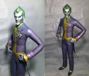 Сборная бумажная модель / scale paper model, papercraft Джокер / Joker (Batman: Arkham City) 