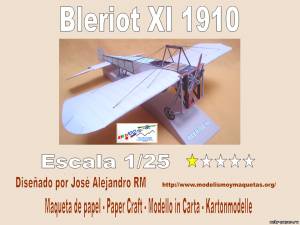 Сборная бумажная модель / scale paper model, papercraft Bleriot XI 